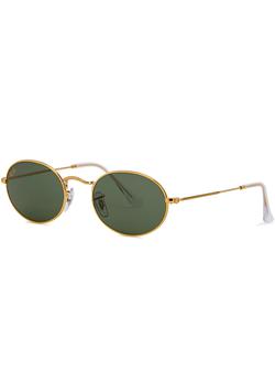 推荐Gold-tone oval-frame sunglasses商品