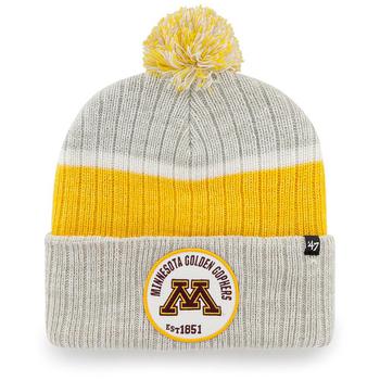 推荐Men's Gray Minnesota Golden Gophers Holcomb Cuffed Knit Hat with Pom商品