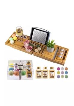 商品Lovery Premium Bamboo Bathtub Caddy Gift Set - Expandable Tray,商家Belk,价格¥424图片