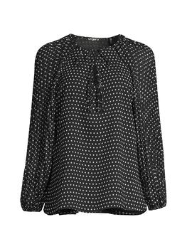 商品UNGARO | Marina Dot Chiffon Blouse,商家Saks Fifth Avenue,价格¥3145图片