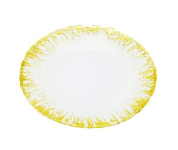 商品Classic Touch Decor | Set of 4 Milky Glass Dinner Plates with Flashy Gold Design,商家Premium Outlets,价格¥790图片