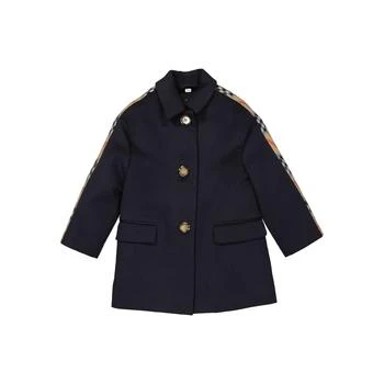 Burberry | Kids Navy 2 In 1 Vintage Check Panel Wool Cashmere Coat,商家Jomashop,价格¥2789