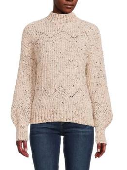 Calvin Klein | Mockneck Bishop Sleeve Sweater商品图片,6.7折, 满$150享7.5折, 满折