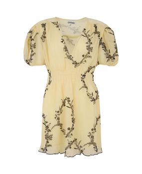 ganni floral pleated shirtdress, Ganni | Pleated Georgette Blouse商品图片 