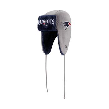 商品Men's Silver New England Patriots Helmet Head Trapper Knit Hat图片