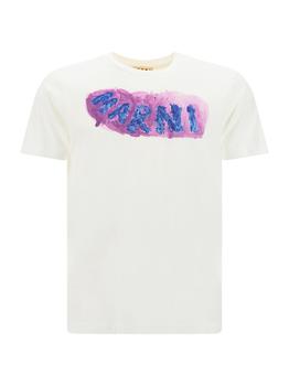 Marni | Marni Logo Printed Crewneck T-Shirt商品图片,7.6折