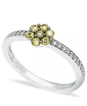 Macy's | Yellow Sapphire (1/3 ct. t.w.) Diamond (1/20 ct t.w.)  Stackable ring  in Sterling Silver,商家Macy's,价格¥643