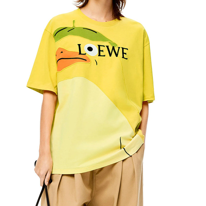 Loewe | 【预售3-7天】LOEWE/罗意威 22年春夏新款 Spirited Away千与千寻联名系列 男女同款黄色纯棉Otori-Sama嵌花图案和Logo刺绣短袖T恤S928Y22J03-8100商品图片,7.9折×额外9.5折, 包邮包税, 额外九五折