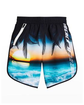 推荐Boy's Nox Peace Sign Swim Shorts, Size 3T-14商品