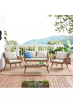 Crosley, Crosley Furniture | Crosley Furniture KO70300LB Landon Outdoor Wicker Conversation Set Brown - 4 Piece商品图片 