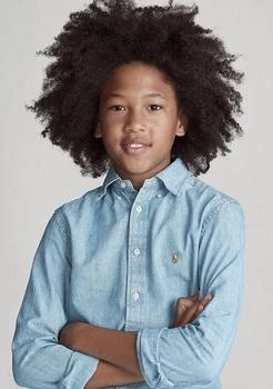 Ralph Lauren | Lauren Childrenswear Boys 8 20 Indigo Cotton Chambray Shirt,商家Belk,价格¥418