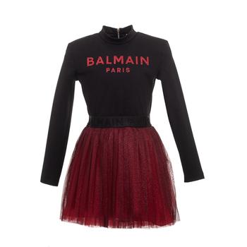 Balmain真假, Balmain | Balmain Kids Logo Detailed Long Sleeved Dress商品图片 7.1折起