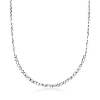 RS Pure | RS Pure by Ross-Simons Diamond Half-Tennis Necklace in Sterling Silver,商家Premium Outlets,价格¥4089