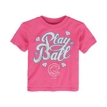 推荐Toddler Boys and Girls Pink Chicago Cubs Ball Girl T-shirt商品
