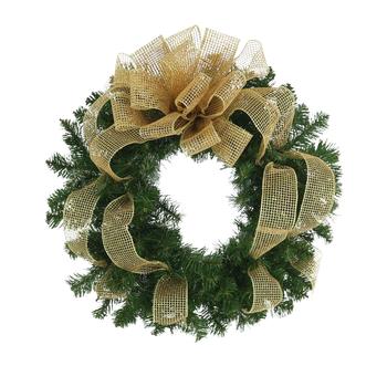 商品Creative Displays | Creative Displays 26'' Holiday Evergreen Wreath with Mesh Ribbon,商家Premium Outlets,价格¥420图片