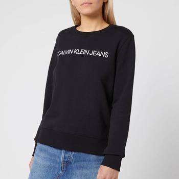 Calvin Klein | Calvin Klein Jeans Women's Institutional Core Logo Crew Neck Sweatshirt - CK Black商品图片,6折×额外7.5折, 额外七五折