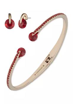 Givenchy | Gold Tone Red Floating Stone Necklace and Earring Set商品图片,