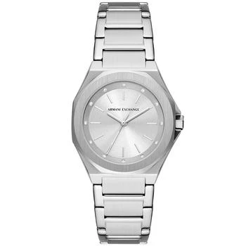 推荐Women's Quartz Three Hand Silver-Tone Stainless Steel Watch 34mm商品