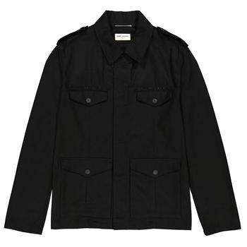推荐Men's Black Ramie Cotton Blend Safari Jacket商品