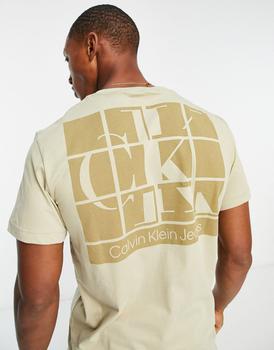 Calvin Klein | Calvin Klein Jeans cotton blend scattered urban back graphic t-shirt in stone商品图片,额外9.5折, 额外九五折