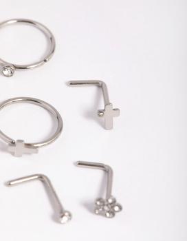 商品Lovisa | Surgical Steel Cross Nose Ring Packs,商家Premium Outlets,价格¥130图片