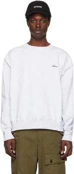 We11done | Gray Embroidered Sweatshirt,商家Ssense US,价格¥1405