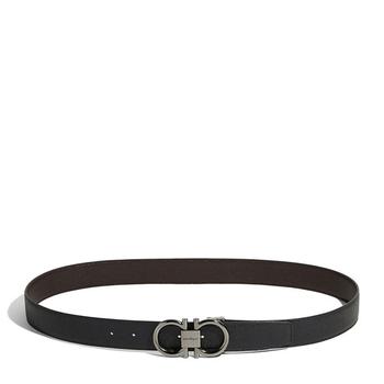 菲拉格慕皮带腰带, Salvatore Ferragamo | SALVATORE FERRAGAMO 菲拉格慕 男士黑色牛皮板扣式双面皮带腰带 67-9938-698949商品图片 额外8.2折x额外9折, 额外八二折, 额外九折