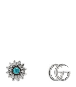 Gucci | Sterling Silver Double G Flower Stud Earrings商品图片,