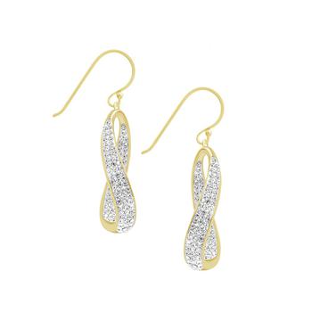 商品Clear Crystal Twist Drop Earrings in Gold Plate or Silver Plate图片