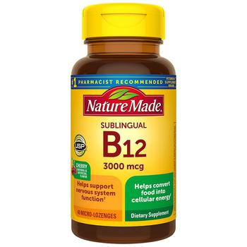 Nature Made | Sublingual Vitamin B12 3000 mcg Micro-Lozenges商品图片,满$80享8折, 满$40享8.5折, 满折