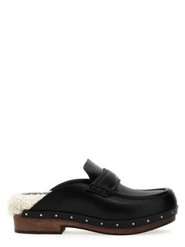 Brunello Cucinelli | Brunello Cucinelli Bead-Embellished Shearling Clogs 5.7折