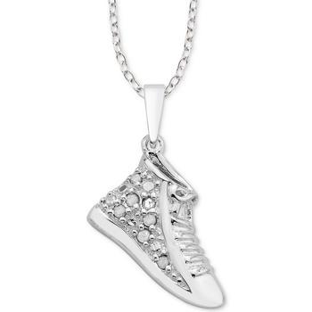 商品Diamond Sneaker 18" Pendant Necklace (1/10 ct. t.w.) in Sterling Silver图片