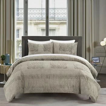 Chic Home Design | Amara 2 Piece Comforter Set Embossed Mandala Pattern Faux Fur Micromink Backing Bedding TWIN,商家Verishop,价格¥836