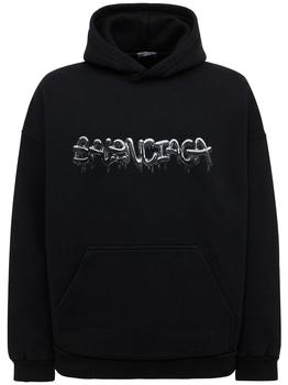 巴黎世家卫衣真假, Balenciaga | Wide Fit Printed Heavy Sweatshirt Hoodie商品图片 