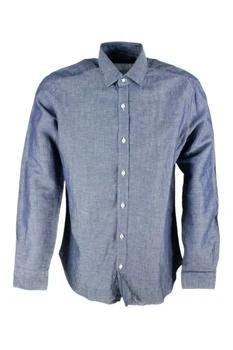 BARBA NAPOLI | Dandy Life Shirt In Denim Color Linen And Cotton,商家Italist,价格¥1659