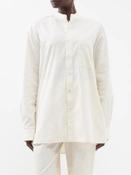 推荐Striped oversized organic-cotton pyjama shirt商品