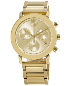 Movado | Movado Bold Chronograph Gold Dial Gold Tone Stainless Steel Men's Watch 3600682商品图片,5.9折