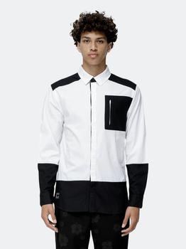 product Konus Men's Zip Pocket Button Up in White Black image