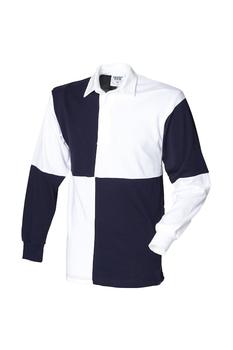 the row帆布鞋, Front Row | Front Row Quartered Rugby Sports Polo Shirt (White/Navy (White collar))商品图片 8.3折起