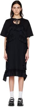 Simone Rocha | Black Ruffle Midi Dress商品图片,