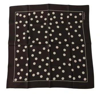 Dolce & Gabbana | Dolce & Gabbana Black Silk Dotted Square Bandana Handkerchief Scarf,商家SEYMAYKA,价格¥881