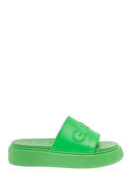 Ganni | Ganni Womans Green Slide Sporty Mix Vegea Sandals With Logo商品图片,8.3折