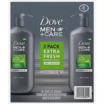 推荐Dove Men+Care Body and Face Wash, Extra Fresh (30 fl. oz., 2 pk.)商品