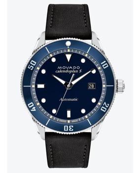 推荐Movado Heritage Blue Dial Leather Strap Men's Watch 3650107商品