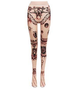 紧身裤, MARINE SERRE | Tattoo printed leggings商品图片 