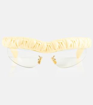 Bottega Veneta | Pleat Wraparound oval sunglasses商品图片,