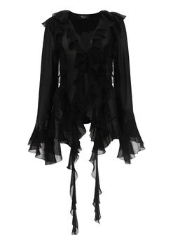 BLUMARINE | Blumarine Long-Sleeved Ruffled Shirt商品图片,8.1折