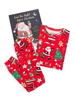 商品Books To Bed | Little Kid's & Kid's Twas The Night Before Christmas Book & Pajamas Set,商家Saks Fifth Avenue,价格¥438图片