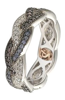 Suzy Levian | Sterling Silver Pave Sapphire & CZ Scalloped Band Ring 3.4折, 独家减免邮费