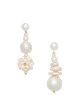 推荐Selby Goldtone & Freshwater Pearl Mismatched Drop Earrings商品